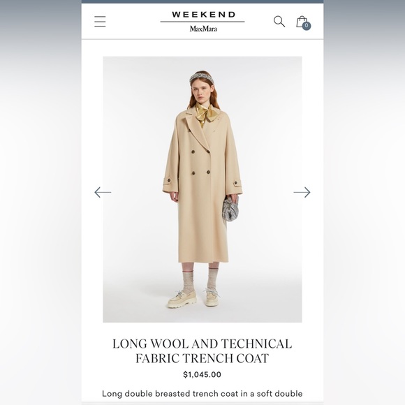 SOLD OUT! Weekend Max Mara Affetto Double-Breasted Wool-Blend Coat - Picture 3 of 10